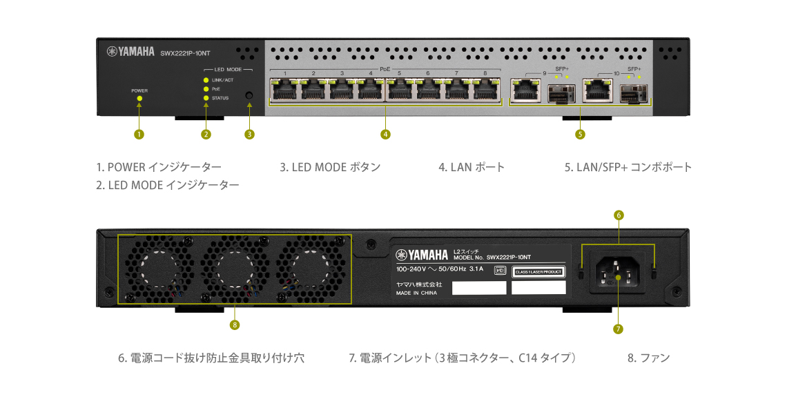 ヤマハ SWX2210P-10G L2 PoE スイッチ - PC/タブレット