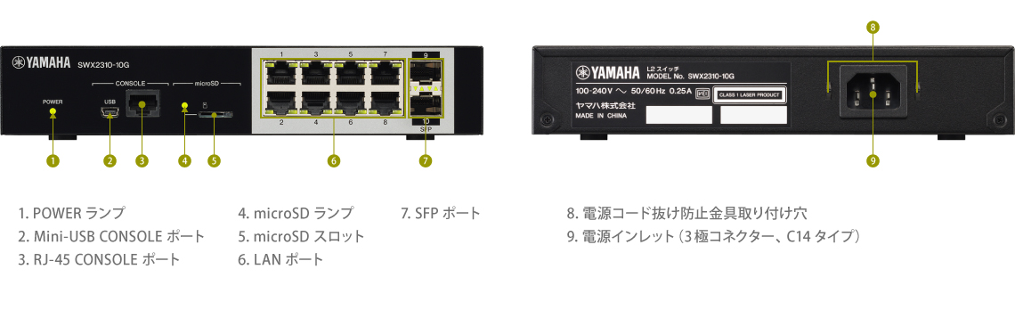 SWX2310-10G 外観図