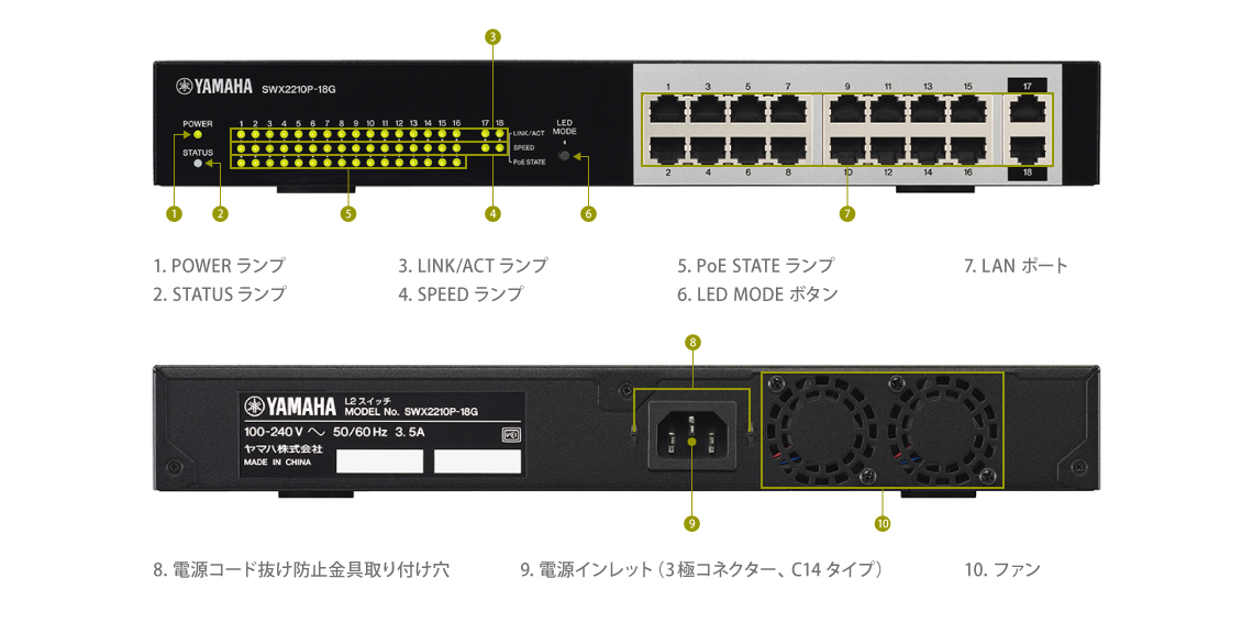 フルオーダー YAMAHA SWX2210P-10G 10ポートPoEHUB - crumiller.com